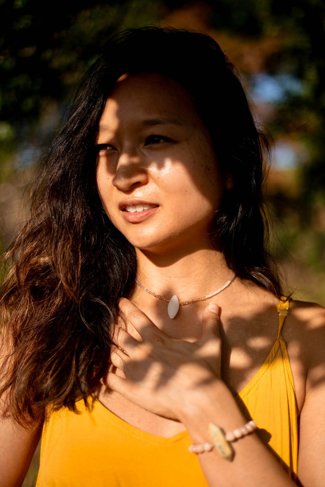Rainbow opal necklace