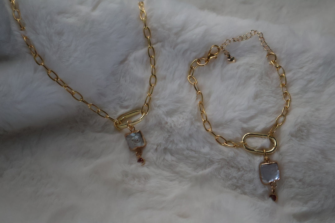 Garnet Moon Bracelet