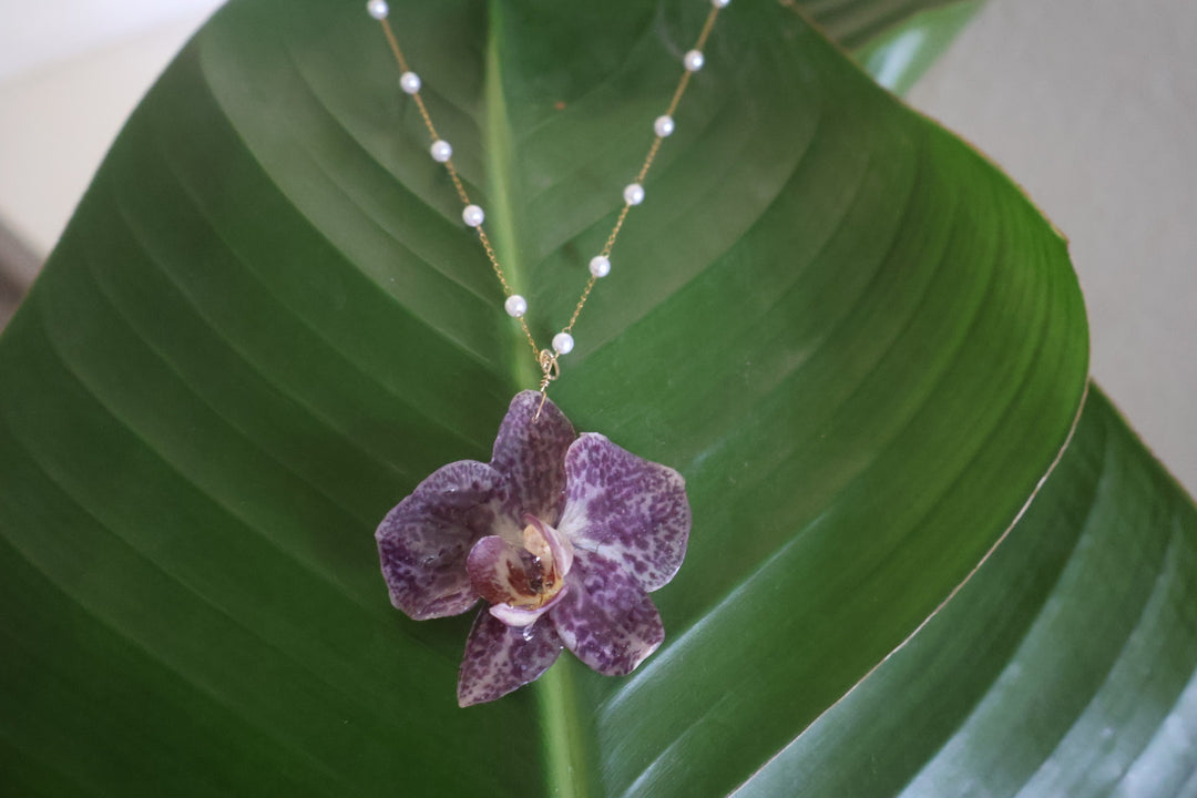 Spotted Orchid Necklace