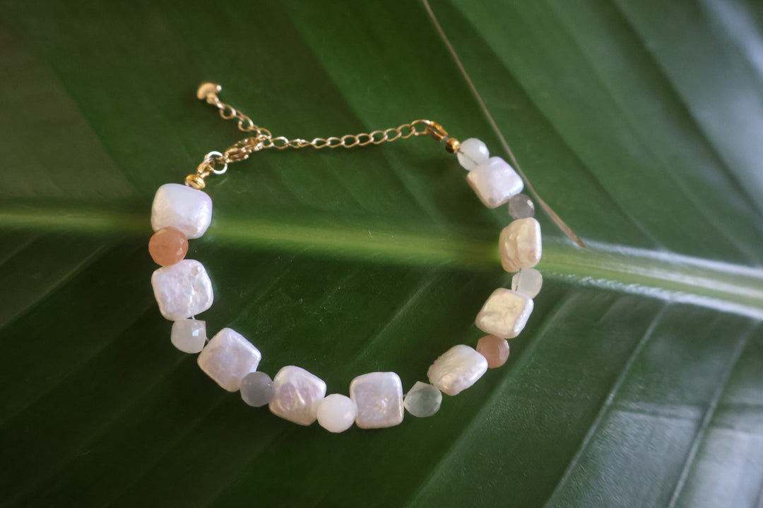 Moonstone and Pearl Bracelet